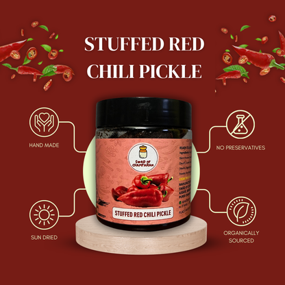 Stuffed Red Chili Pickle (Lal Mirch Ka Bharua Achar)