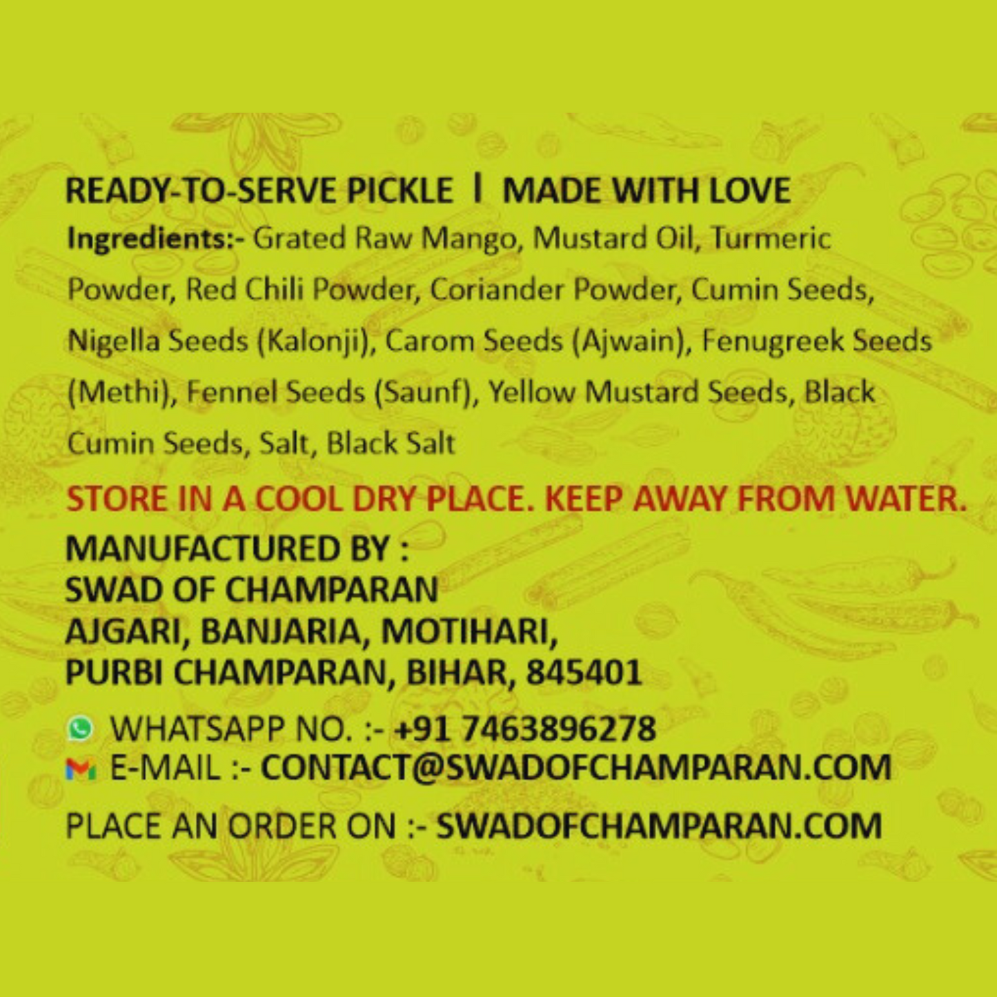 Grated Mango Pickle (Kaddukash Aam Ka Achar)